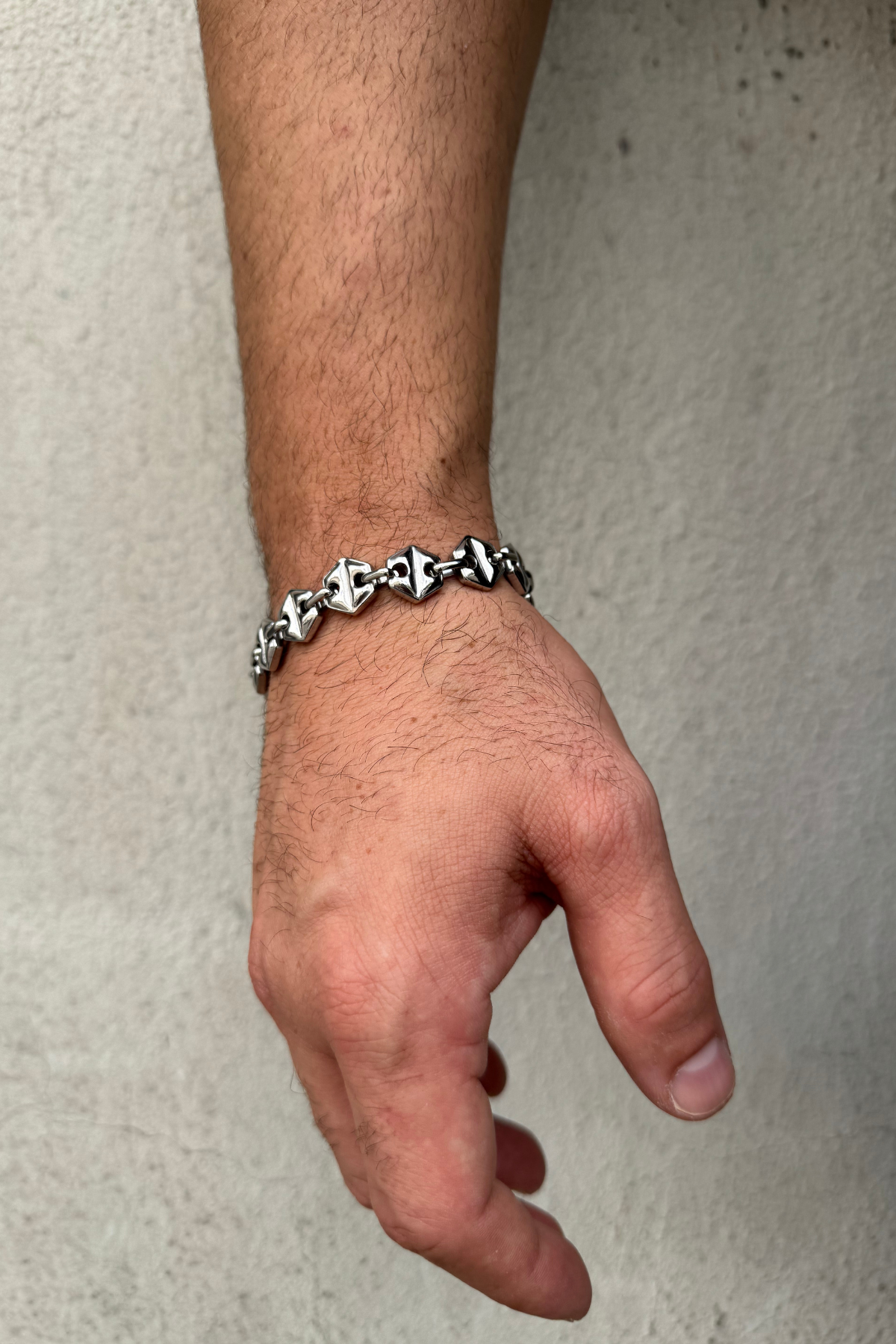 Streetwear Yıldızlı Gümüş Renk Zincir Bileklik